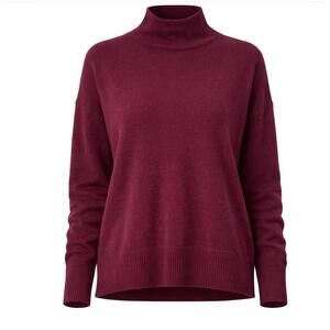 NWT Nordstrom Cashmere Mock Neck Sweater Burgundy Field Size M $179